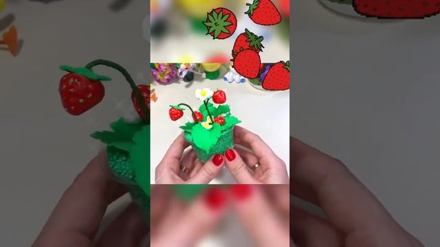 Клубничка из воздушного пластилина #plastic #diy #new #поделки #howtomake #клубника #лепка #дети смотреть онлайн