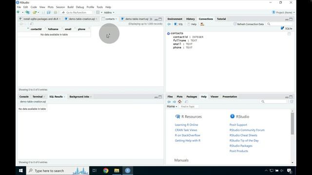 Working with SQLite3 in R using RStudio's Connection Panel on Windows смотреть онлайн