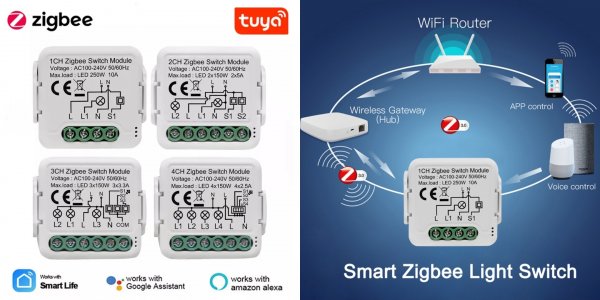 Модуль переключателя Tuya Smart ZigBee 3 switch module