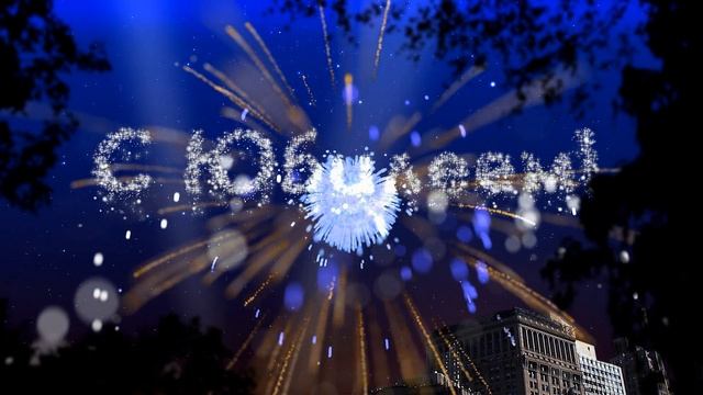Футаж С Юбилеем! Фейерверк. Footage Happy Anniversary. Firework смотреть онлайн