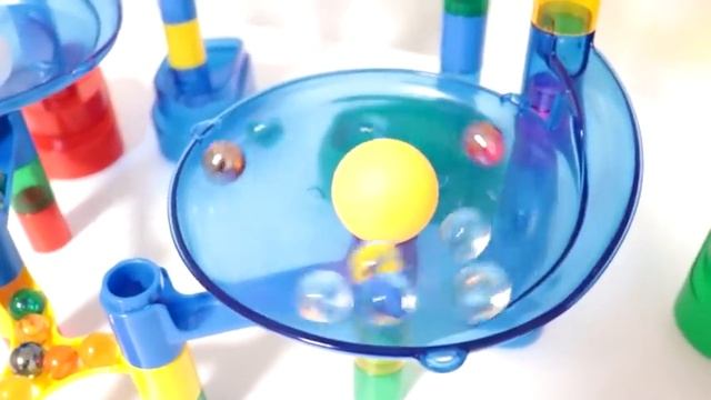 MarbleRun Clear Sphere & Ball Sucked Into A Hole Race ASMR #marblerun #rollercoaster #stisfying