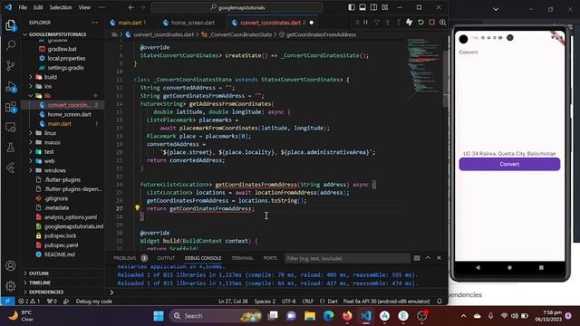 Part -3 || Flutter Google Maps || Converting Coordinates & Fetching user's Location | Tutorial смотреть онлайн
