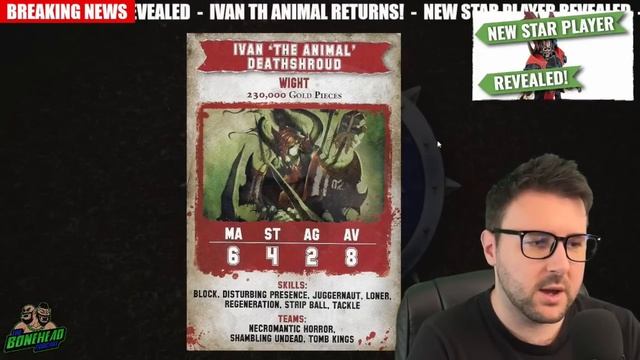 New Star Player Revealed - Ivan The Animal Deathshroud (Bonehead Podcast) смотреть онлайн