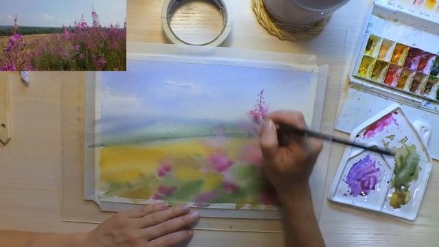 Картина акварелью Иван Чай. смотреть онлайн