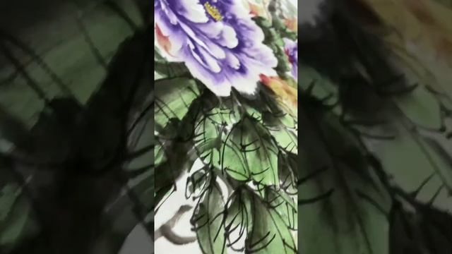 Chinese ink painting Chinese painting original peony art of beauty hand paintingYC000013 смотреть онлайн