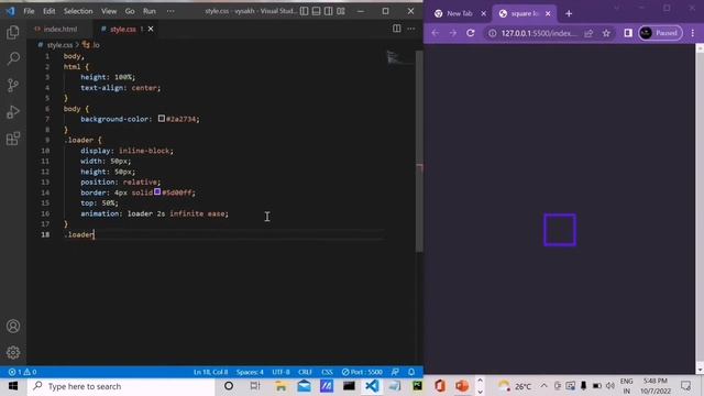 square loader using html and css смотреть онлайн