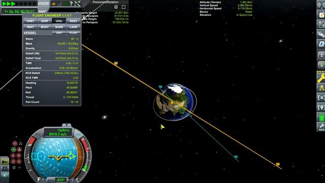 МОДный KSP. #22. Запускаем спутник связи на Землю. смотреть онлайн