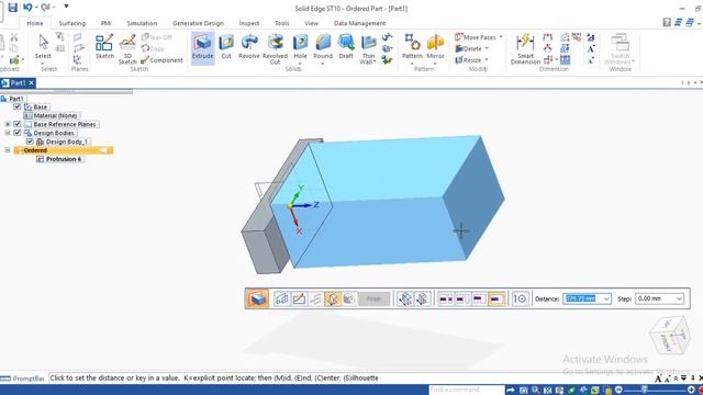 Solid edge tutorials - 01 - SKETCH,EXTRUDE смотреть онлайн