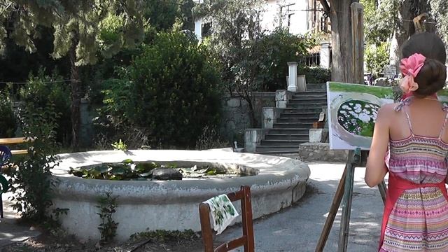 Рисуем фонтан и кувшинки. Крым. Алупка, 2021. смотреть онлайн