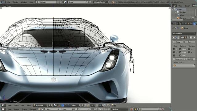 3D Modeling Koenigsegg Regera Car in Blender 2.79 Cycles Render - Part 03 смотреть онлайн