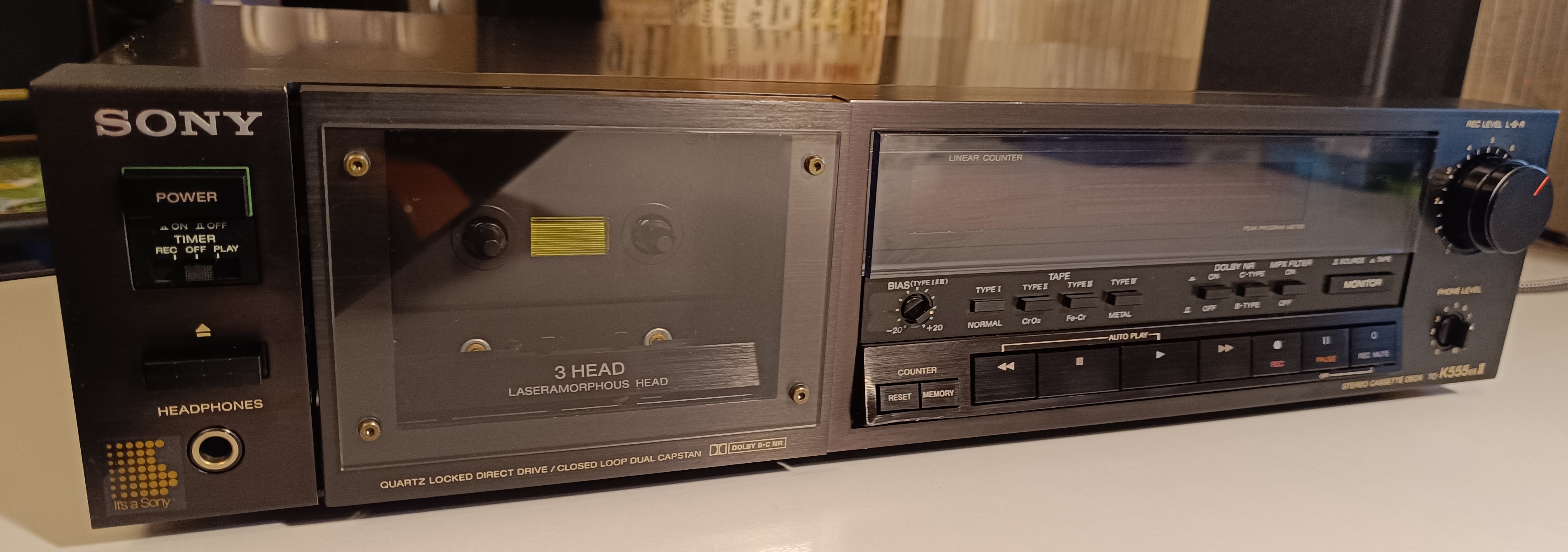 SONY TC-K555ESII  3 HEAD кассетная дека, демонстрация работы