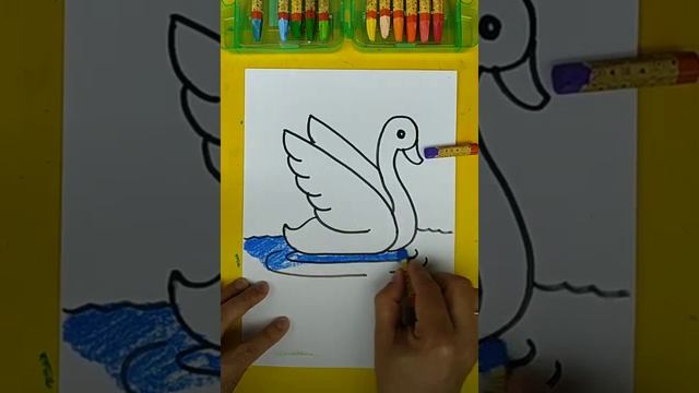 Как нарисовать ЛЕБЕДЯ - урок рисования для детей смотреть онлайн