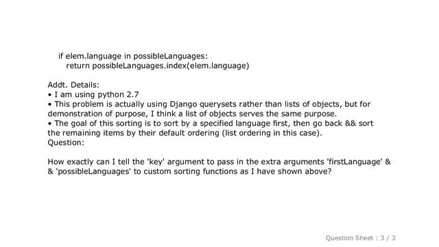 Django : How to pass additional arguments to custom python sorting function смотреть онлайн
