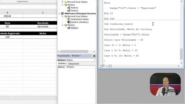 Curso de VBA Excel de 15 à 123 - Teste Lógico com Select Case смотреть онлайн