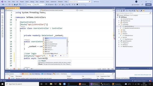 How To Generate JSON Web Token (JWT) in ASP.NET Core смотреть онлайн