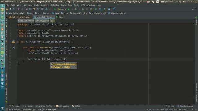 Android Kotlin Usage Tutorial #001 - Button - setOnClickListener смотреть онлайн