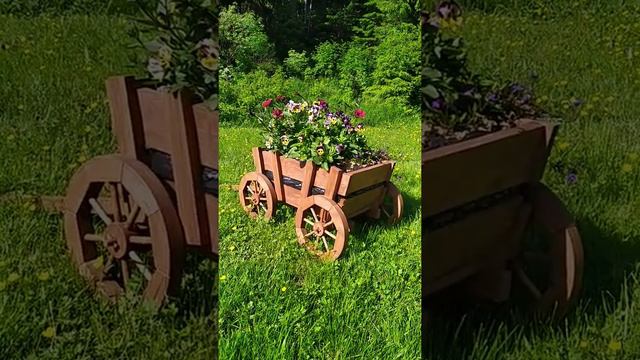 Декоративная садовая телега. смотреть онлайн