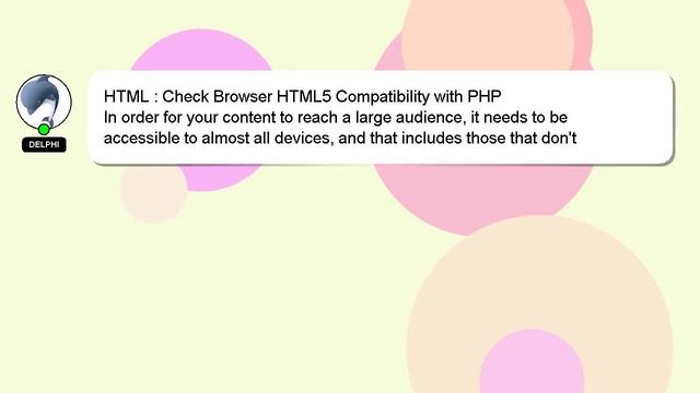 HTML : Check Browser HTML5 Compatibility with PHP смотреть онлайн
