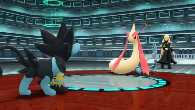 Luxray vs Cynthia's Milotic Pokémon Shining Pearl 12 April 2022 смотреть онлайн