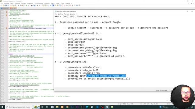 PHP CORSO ITA - SEND MAIL VIA SMTP GMAIL DA XAMPP смотреть онлайн