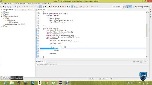 Java Game Programming - Episode 3 - Notch's Game Loop! смотреть онлайн