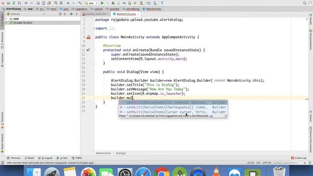 Alert Dialog : Android App Development Tutorial #15 in Hindi смотреть онлайн