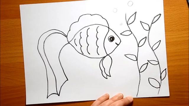 Рисуем мультяшную рыбку детский развивающий урок рисования для малышей смотреть онлайн
