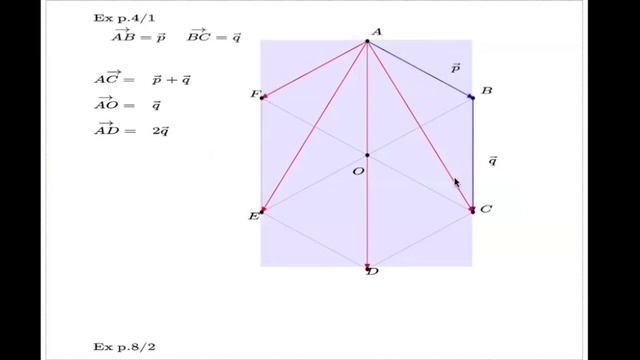 Diagonals of hexagon via vectors смотреть онлайн