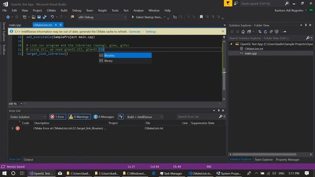 Setting Up OpenGL CMake based Project in Visual Studio 2017 using GLEW and GLFW - Part2 смотреть онлайн