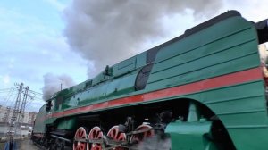 СЦЕПЛЕННЫЕ ПАРОВОЗЫ НА ПОДЪЕЗДНОМ ПУТИ  "EXPO-1520" ЩЕРБИНКА / Москва / Train /