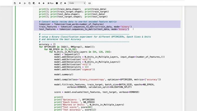 How to setup a Binary Classification Experiment using IMDB dataset in Keras смотреть онлайн