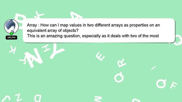 Array : How can I map values in two different arrays as properties on an equivalent array of object смотреть онлайн