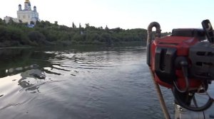 Лодка пвх и мотор из триммера против течения