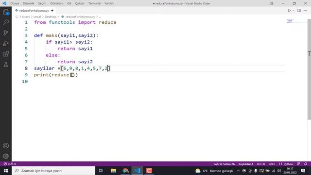 Python Dersleri #41 reduce fonksiyonu смотреть онлайн