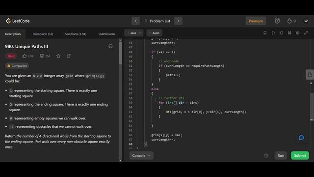 Unique Paths III | LeetCode 980 | Java смотреть онлайн