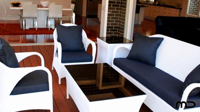 Palm Cove Patio 5pc Set - Outdoor Rattan Wicker - Grey - Milan Direct смотреть онлайн