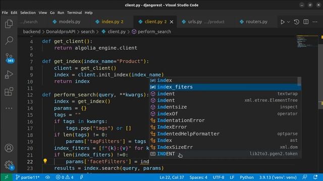 Python Django REST Developer un Client de Recherche Algolia Pour Django 31 смотреть онлайн