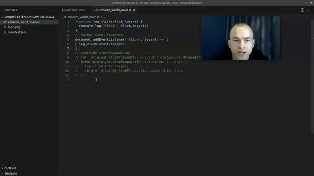 How to capture clicks in a chrome extension. смотреть онлайн