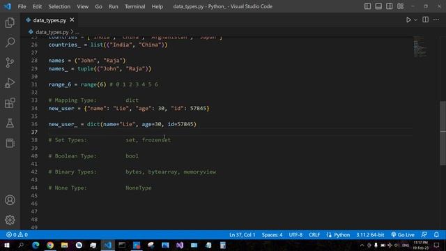 Data Types in #Python with Examples - Python Tutorial for Beginners смотреть онлайн
