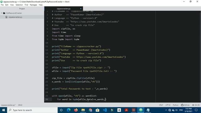 Zip password cracker in python . /SmartxCodes смотреть онлайн