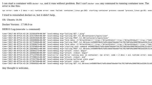 Unable to execute command to any running docker container смотреть онлайн