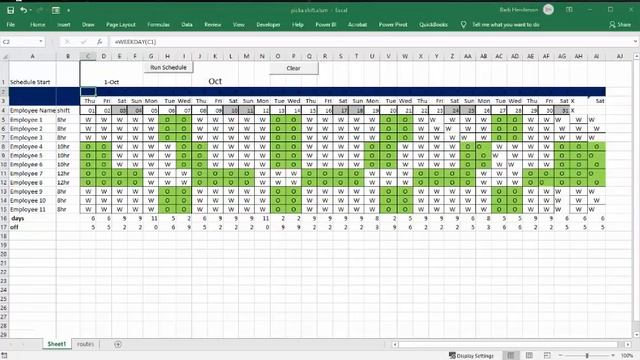 Pick a shift and run schedule in Excel смотреть онлайн