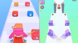 Satisfying Mobile Game / Jelly Runner 2048 vs level up numbers - 2048 jelly Gameplay New part #3