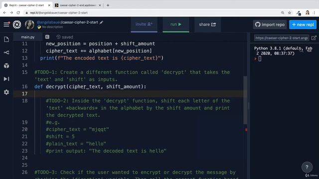 Caesar Cipher Part 2 - Decryption | 100 Days of Code: The Complete Python Pro Bootcamp for 2022 смотреть онлайн
