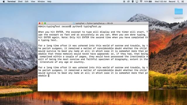 Timed Typing Test (Python) смотреть онлайн