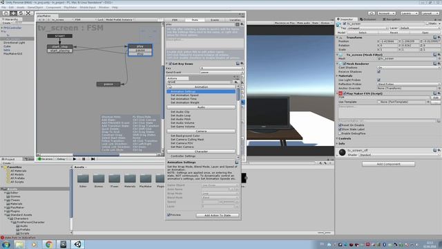 Playmaker для Unity 3D. Создаем телевизор
