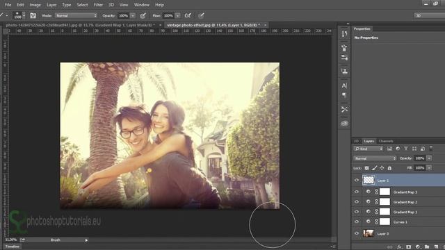 How to add Retro Vintage Effect to Photo | Photoshop tutorial смотреть онлайн