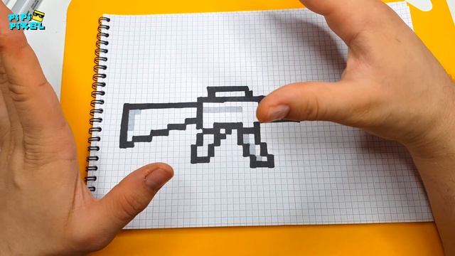 М4 автомат ! РИСУНКИ ПО КЛЕТОЧКАМ ! КАК НАРИСОВАТЬ PIXEL ART M4 A4 A1 Block Strike CS GO смотреть онлайн