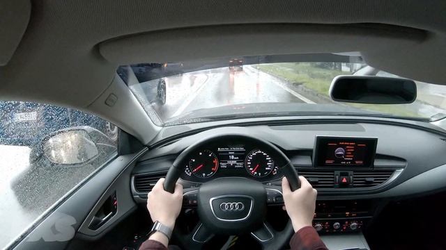 Audi A7 (2012) - 4K POV Test Drive In Rain