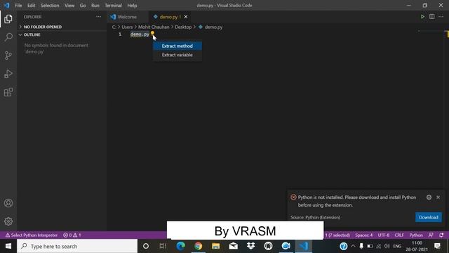 Installing VS code & python setup | introduction to VS Code смотреть онлайн